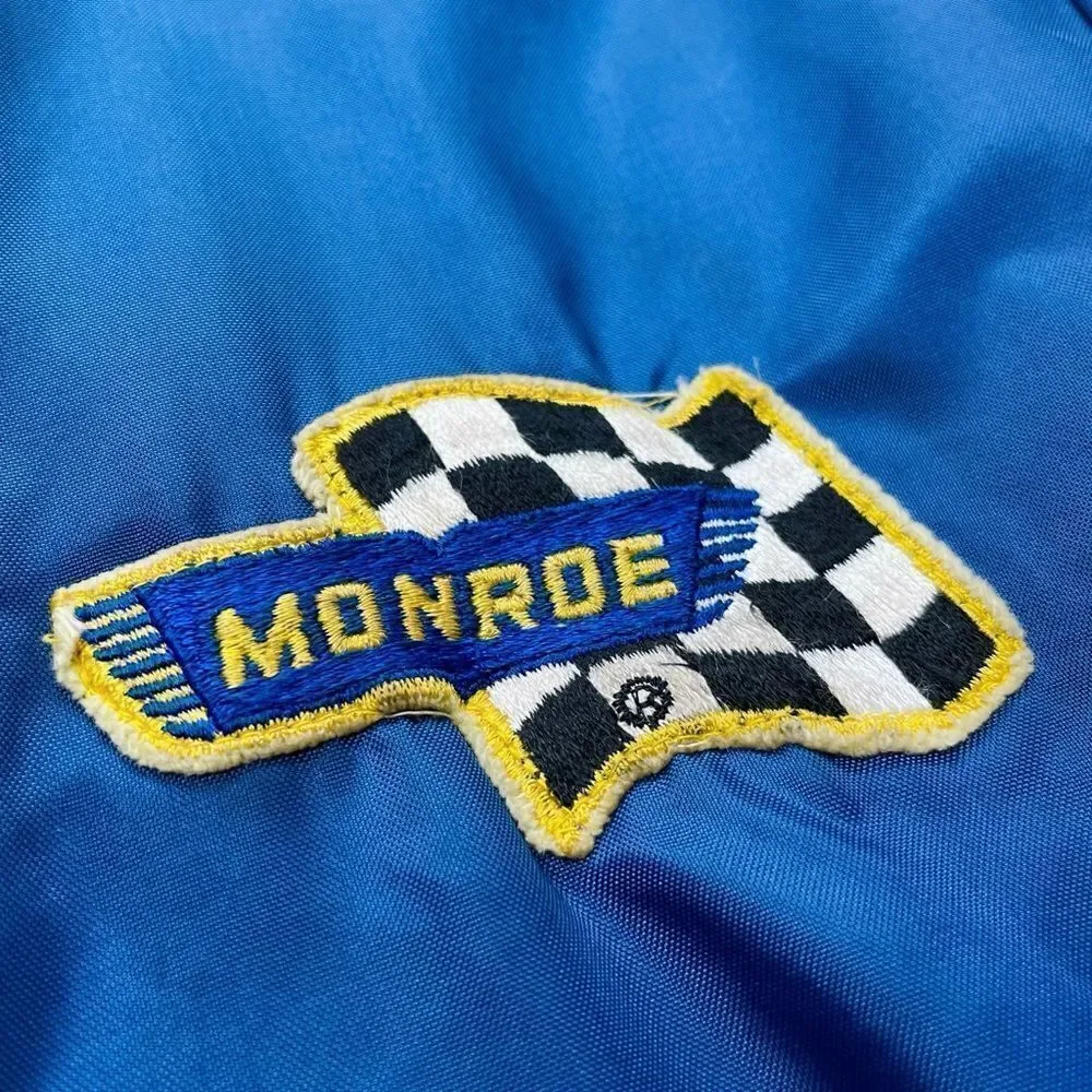 Vtg 70s 80s Sherpa Lined Monroe Shocks Workwear Jacket, Talon Zip Patch, Worn XL
